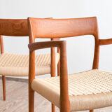 Paire de chaises de salle à manger modèle 57 par Niels O. Møller en teck
