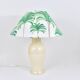 Paire de lampes de table Tommaso Barbi Riviera palmier années 1970 avec coussins assortis