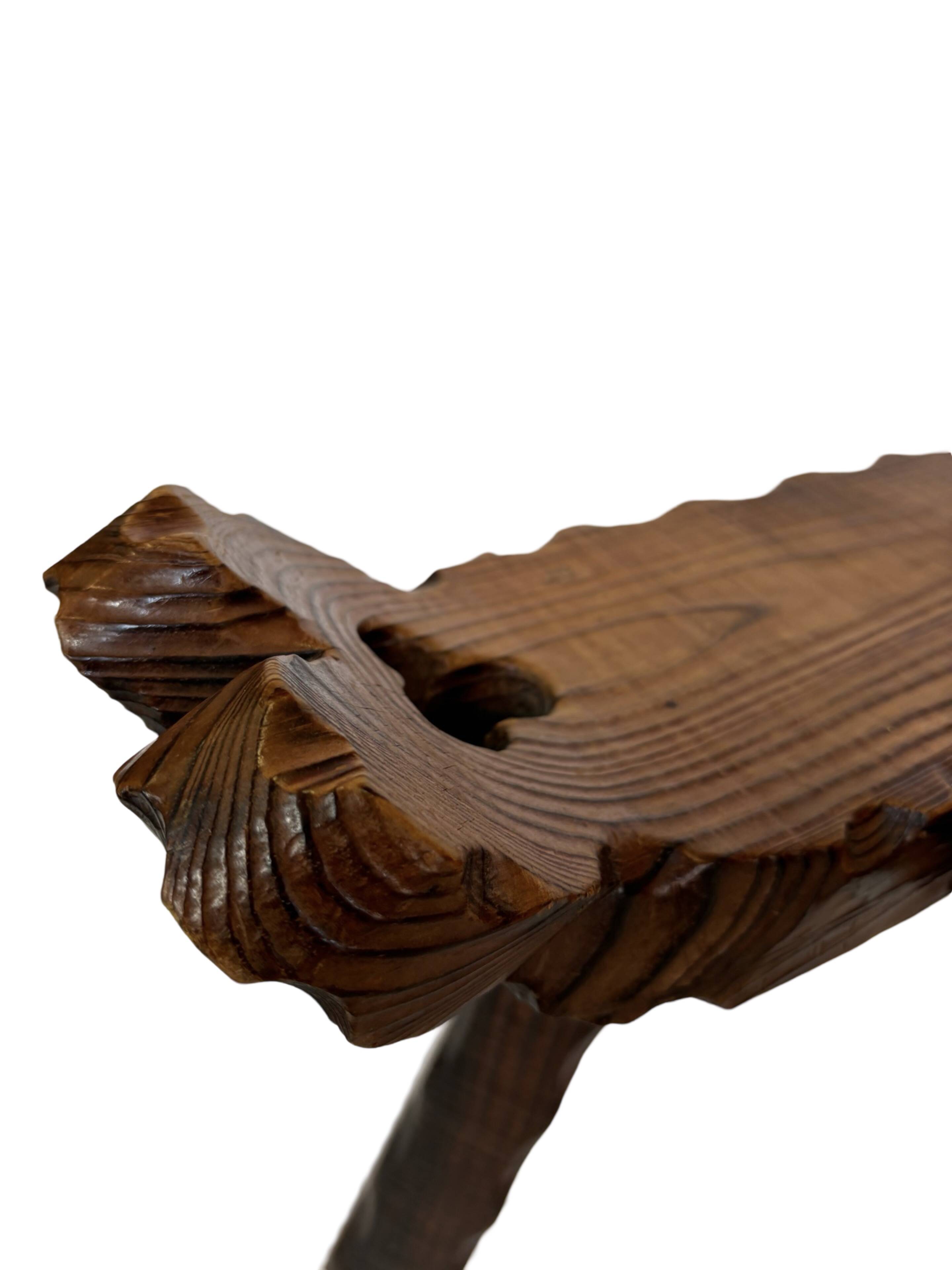 Vintage Spanish chair stool brutalist design