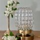 Vintage globe table lamp in transparent molded glass