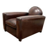 Leather club armchair