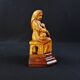 Virgin breastfeeding the Child Jesus and Saint John religious sculpture wood