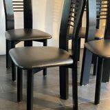 Ensemble de 4 chaises post-modernes brutalistes