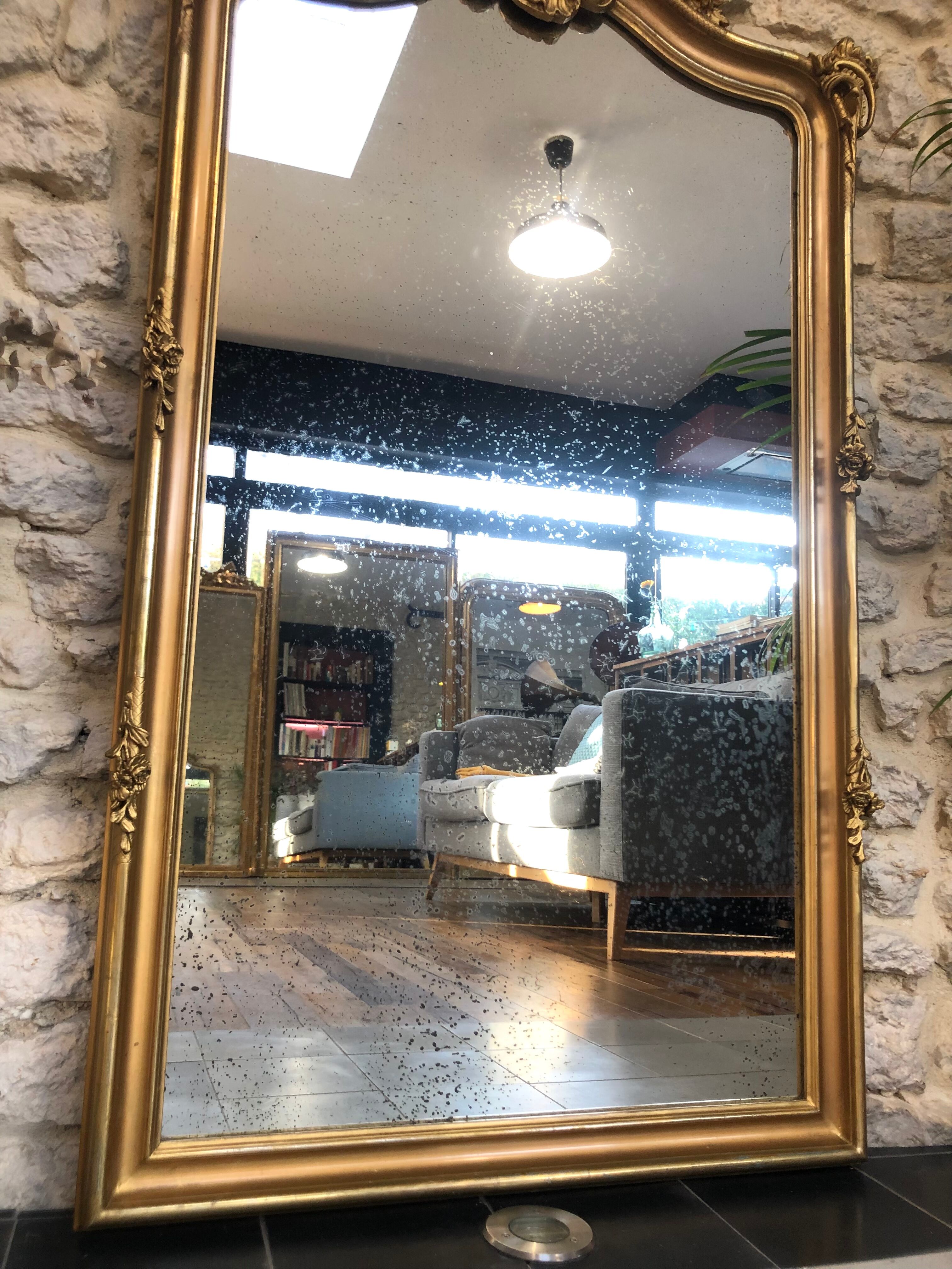 Old mirror Louis XV 145,5cm/77,5cm