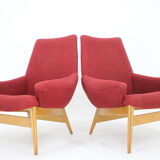 1960s Pair of Miroslav Navratil lounge Chairs, Czechoslovakia