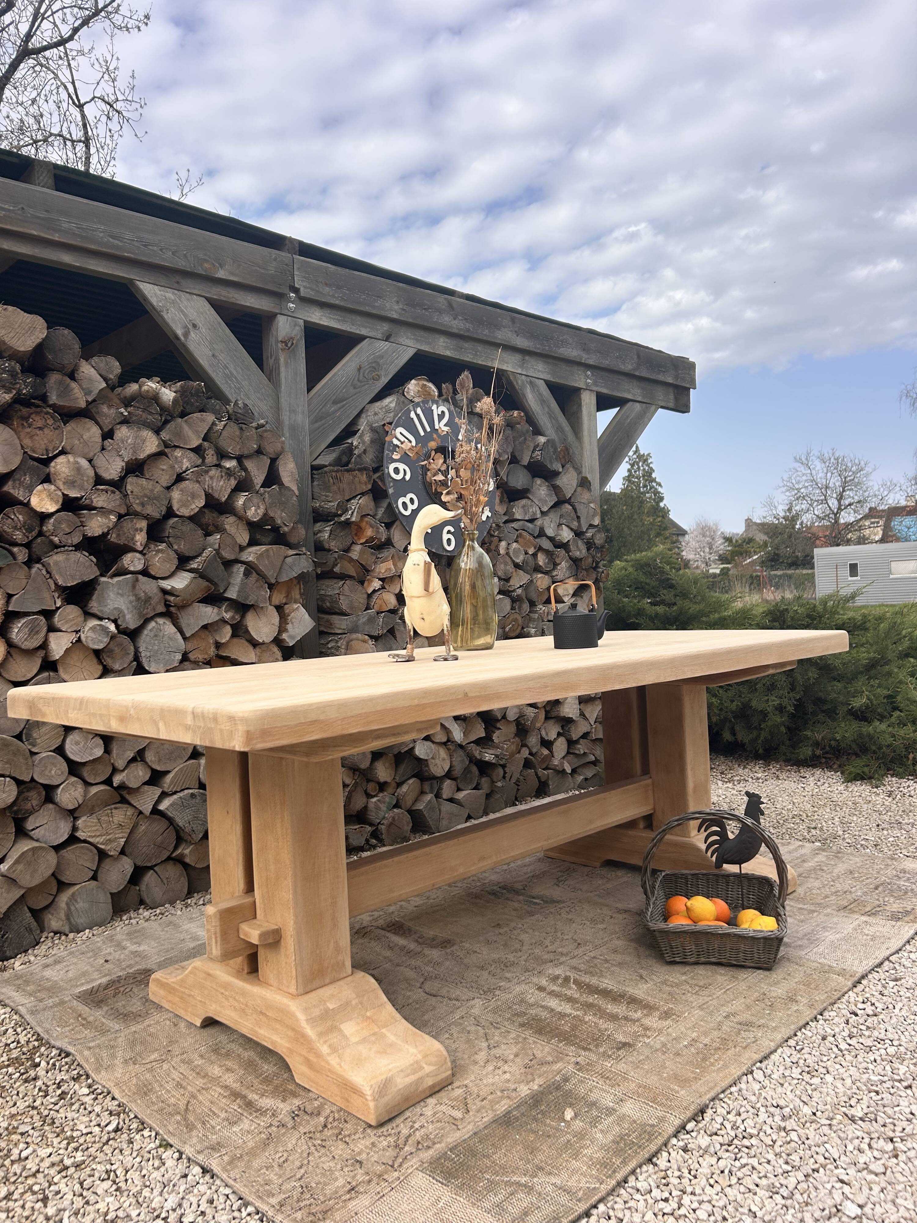 Renovated solid oak monastery table