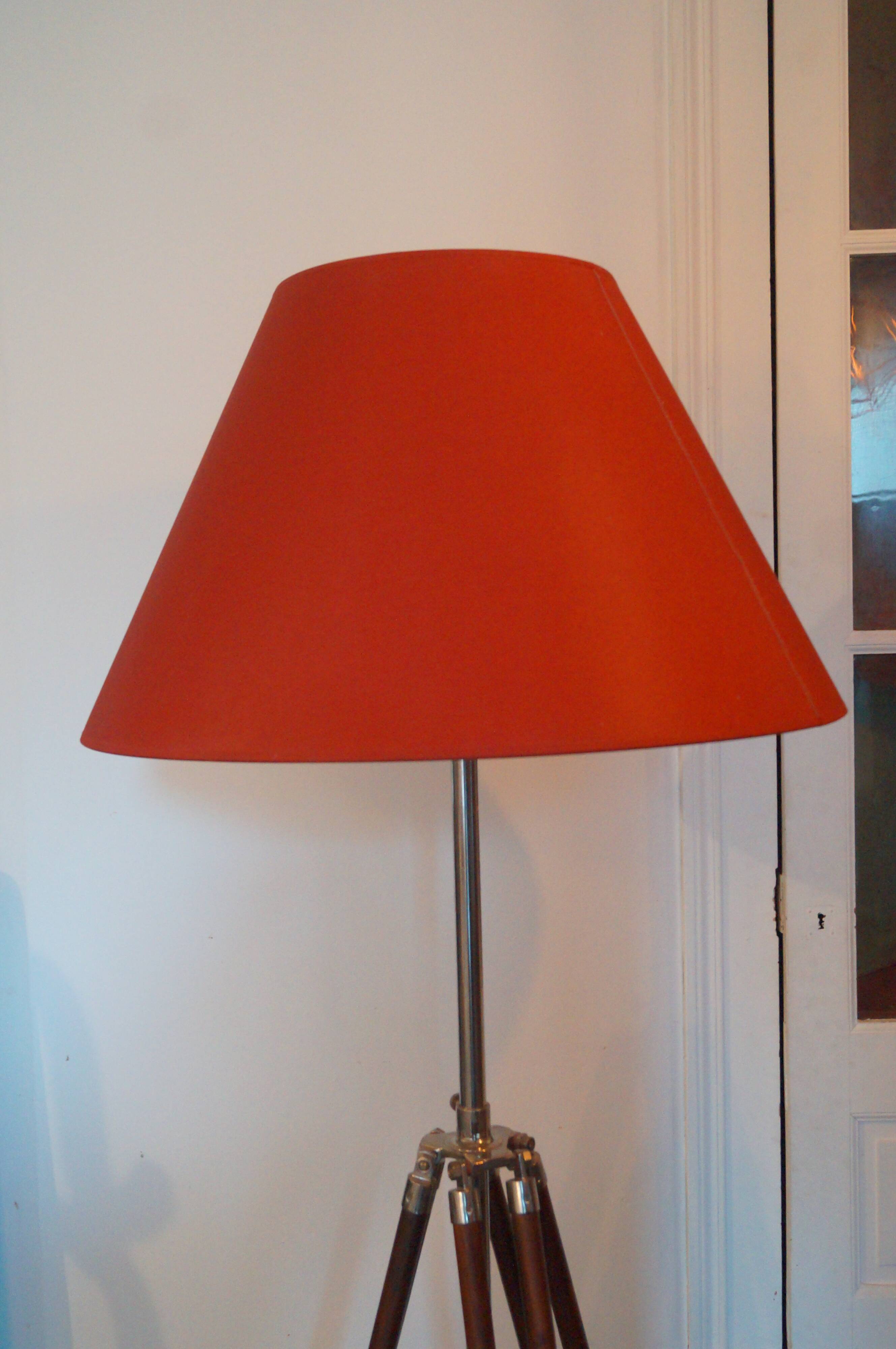 Wooden tripod floor lamp 1970