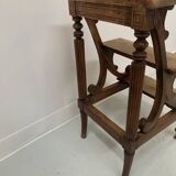 19th century stained wood library staircase