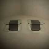 Pair of Mirrored Glass Coffee Tables 1980s