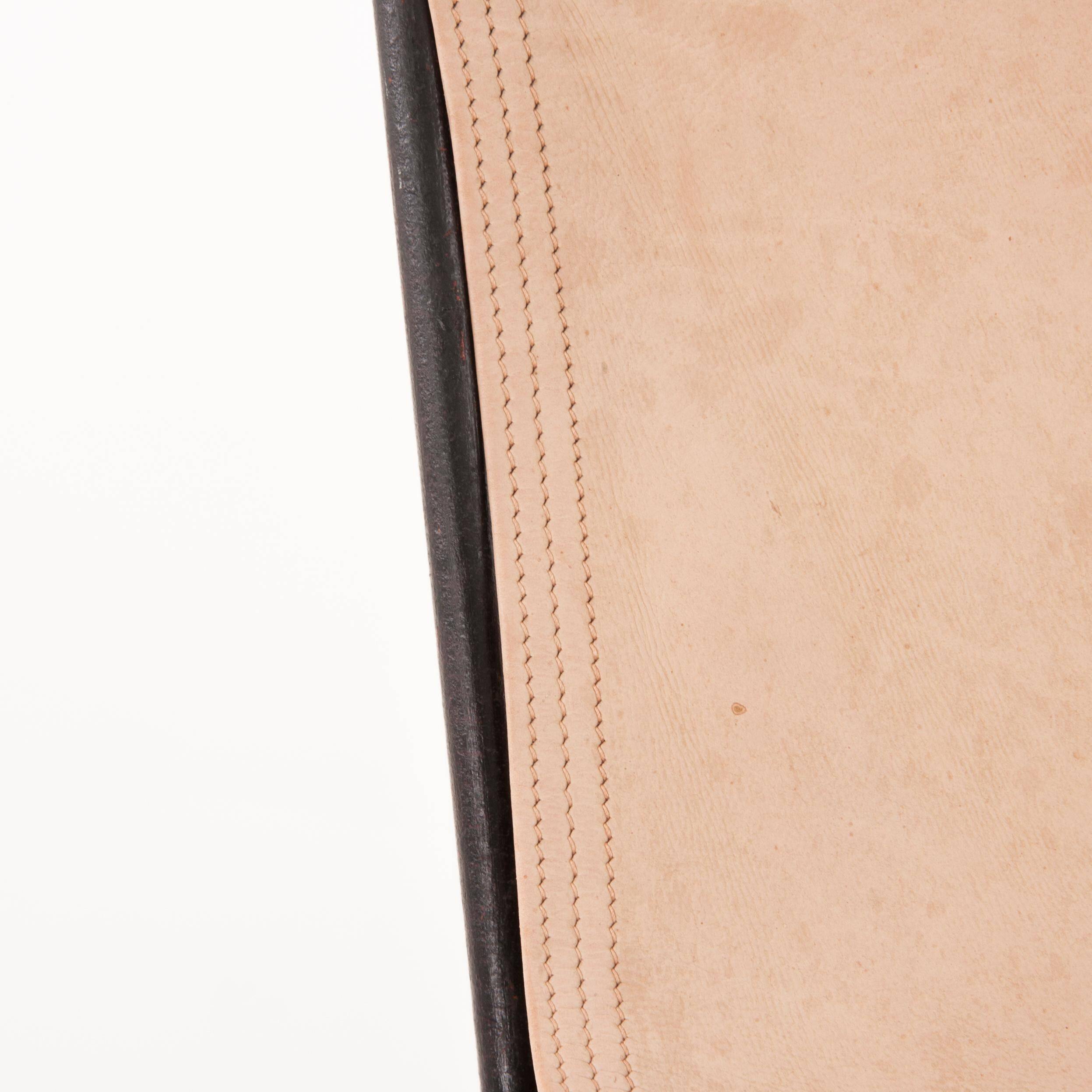 Four Fledermaus butterfly chairs in suede leather by Carl Aubock, Vienna, 1960s.