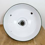 Industrial British Green Enamel Factory Pendant Lamp, 1960s