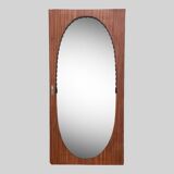 Beveled oval mirror on art deco door Mahogany 79x162