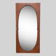 Miroir oval biseauté sur porte art déco Acajou 79x162