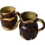 Petite paire de pichets anciens en céramique française de Dieulefit