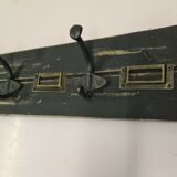 School coat rack with black patinated labels