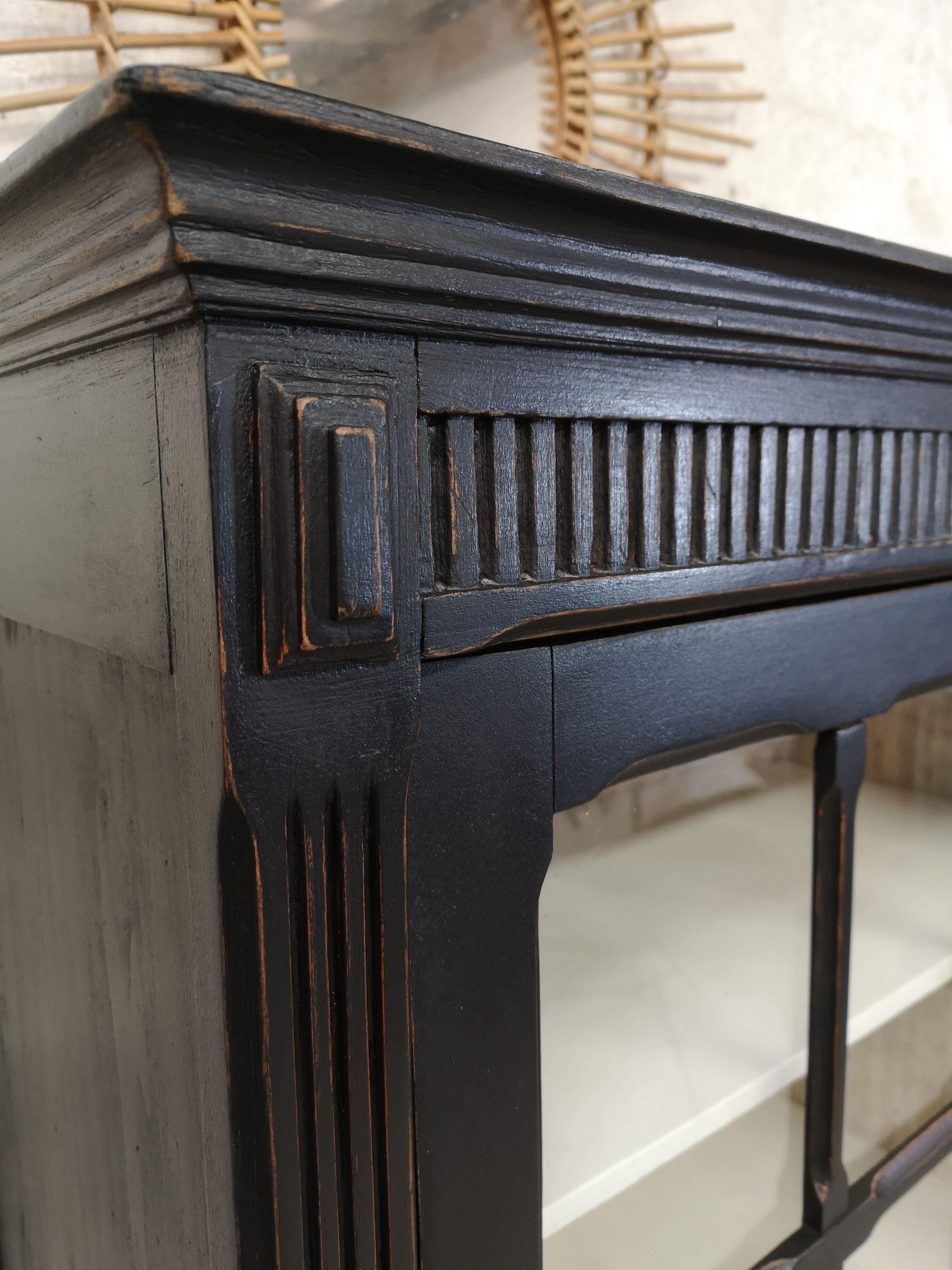 Library showcase patina shabby chic gustavien cabinet of curiosity