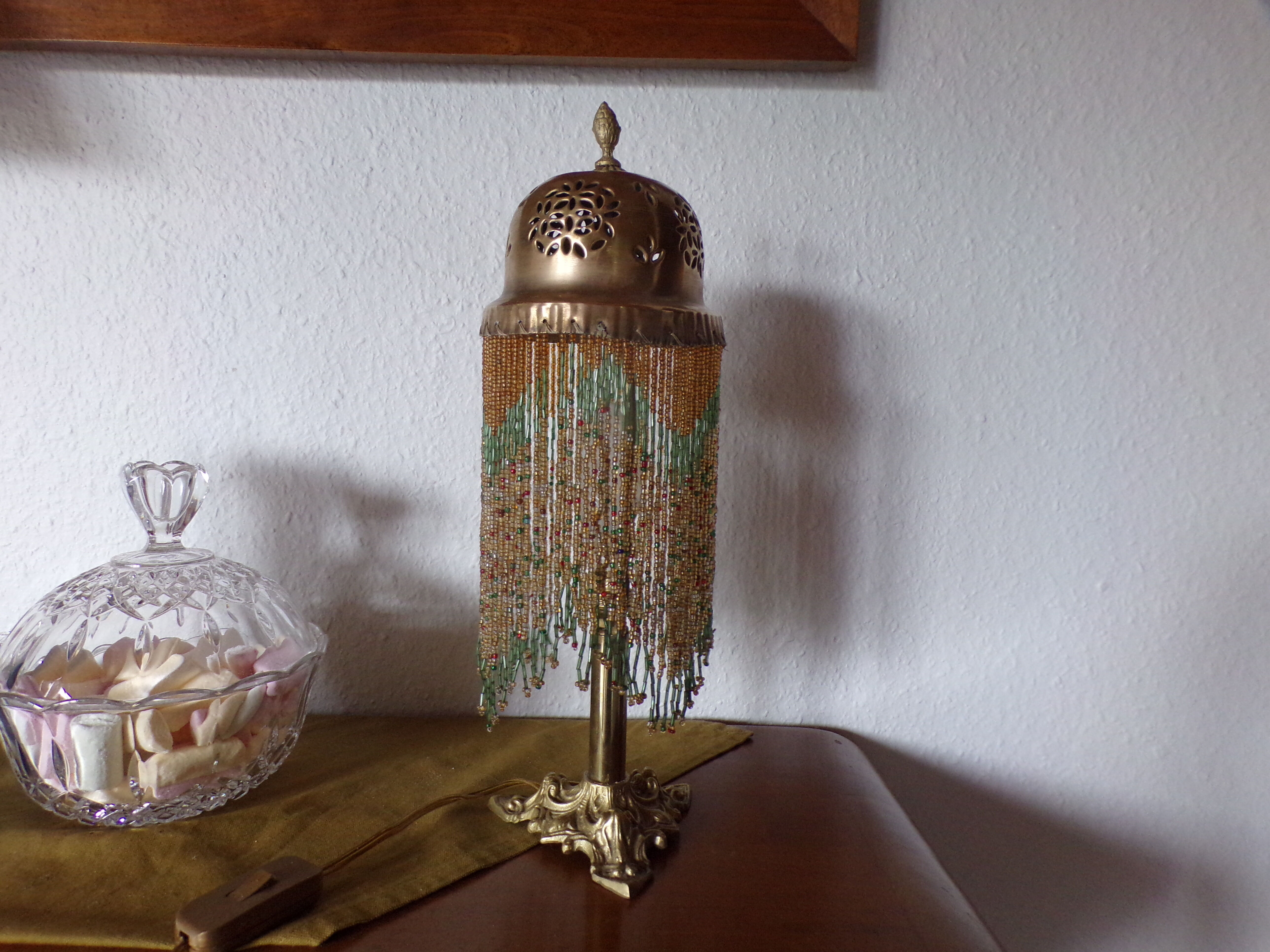 Bedside lamp bronze and brass