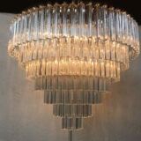 Lustre en verre de murano triedro transparent