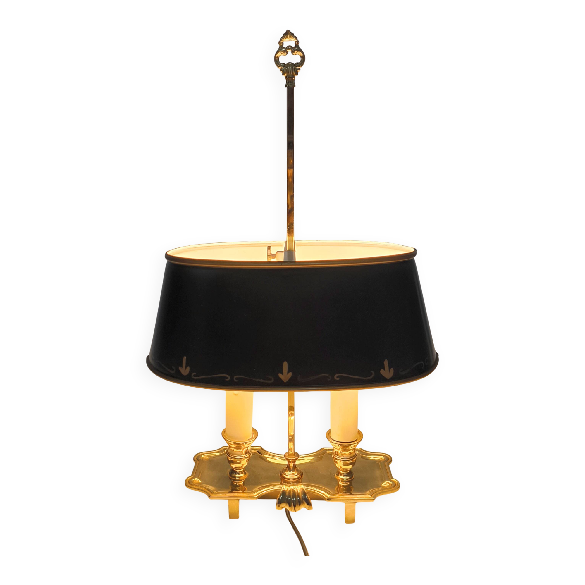 French hot water bottle lamp green and golden age 40