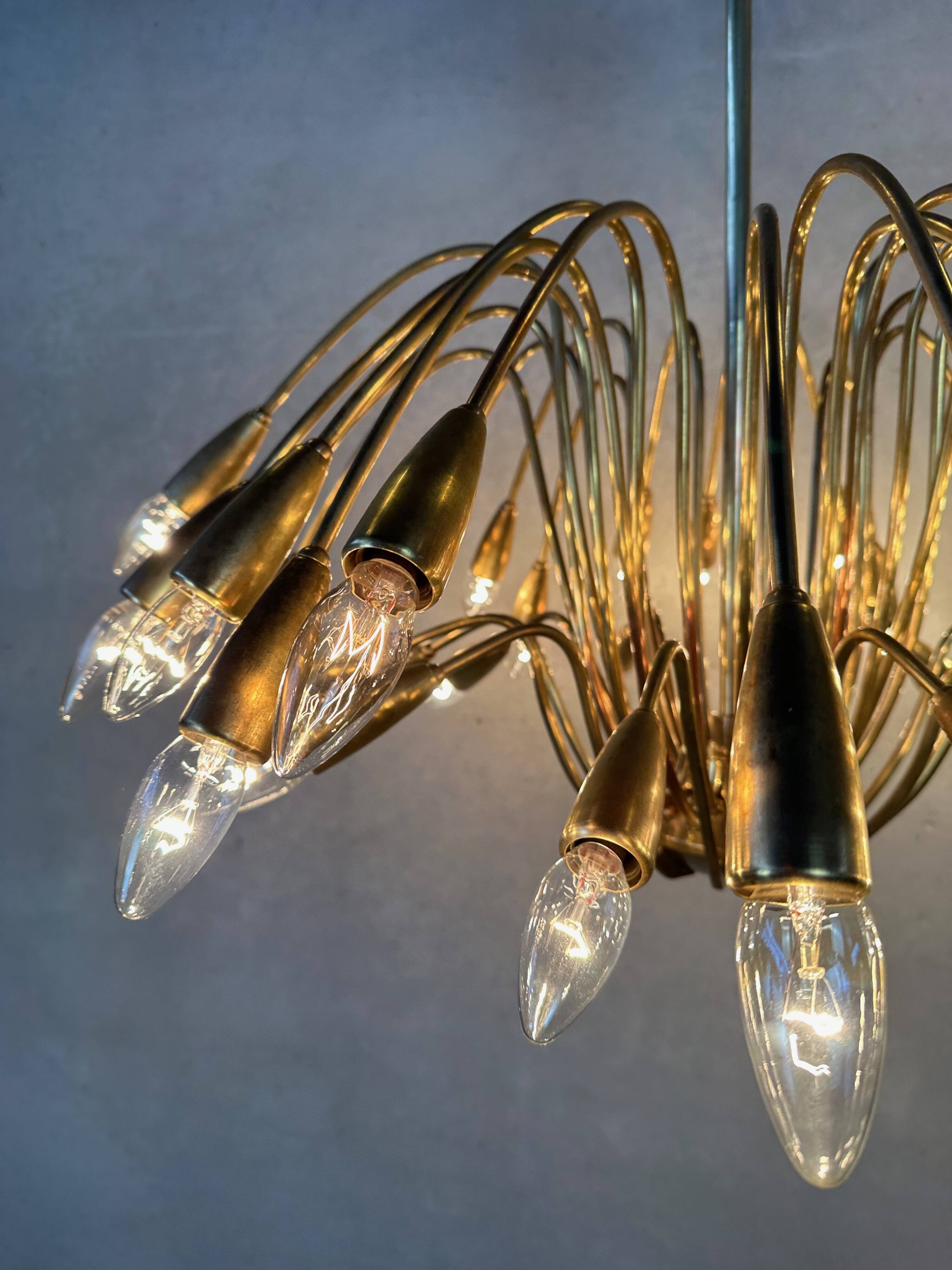 Vintage brass Italian sputnik chandelier