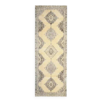 Tapis turc en laine et coton beige noué à la main, années 1970