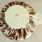 Pendant light in white opal glass with black speckles, 1960s/1970s