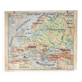 Ancienne carte scolaire Vidal-Lablache Mézières 12, T33, 1910 Europe relief