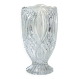 Small vintage glass vase with geometric pattern