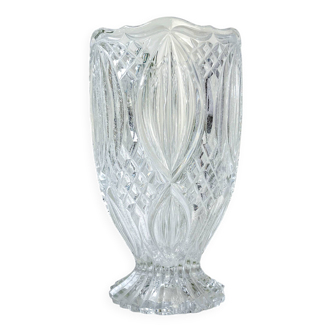 Petit Vase vintage en verre motif géométrique