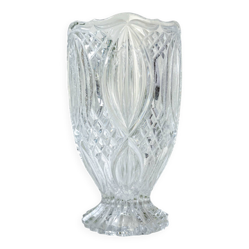 Petit Vase vintage en verre motif géométrique