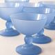 Set de 6 coupes à glace en verre bleu givré