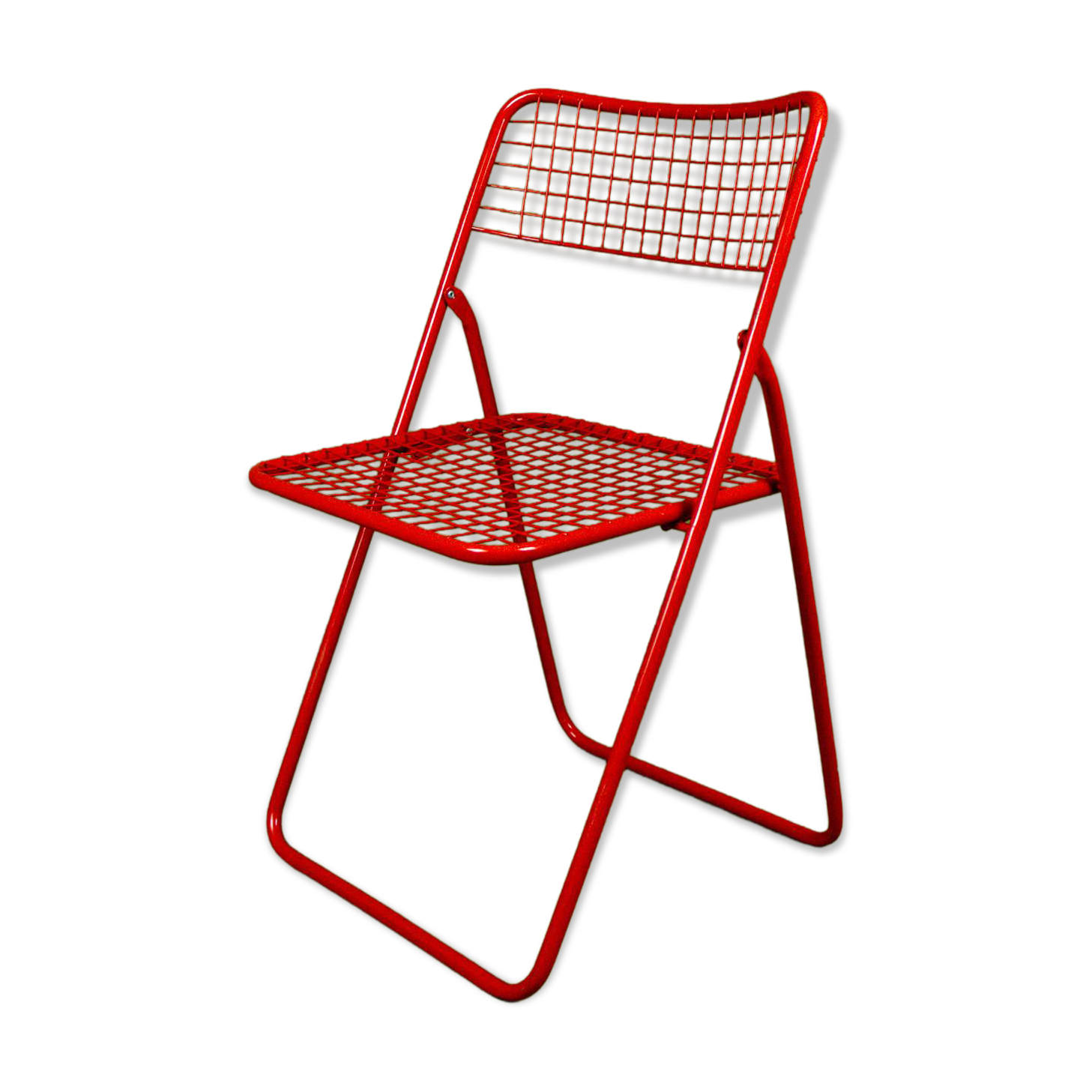 Red metal chair Ted Net Ikea vintage by Niels Gammelgaard