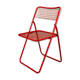 Chaise pliante en métal rouge Ted Net Ikea vintage par Niels Gammelgaard