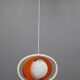 Suspension italienne orange et blanche des années 1970 — Sculpture moderne de l'ère spatiale