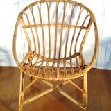 Fauteuil rotin coquille