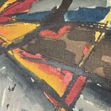 Jean-louis ruythoorens 'sun and calabashes' lubumbashi 1972, abstract painting, oil on canvas