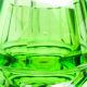 Art Deco vase, green crystal, designed by J. Hoffmann, Czechoslovakia, 1930s