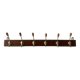 Vintage wooden wall coat rack - 6 hooks