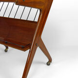 Desserte roulante en teck, Mid-century Modern, Italie, circa 1950