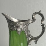Translucent green glass pitcher