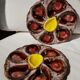 Set of 2 Vallauris ceramic oyster plates serving dishes