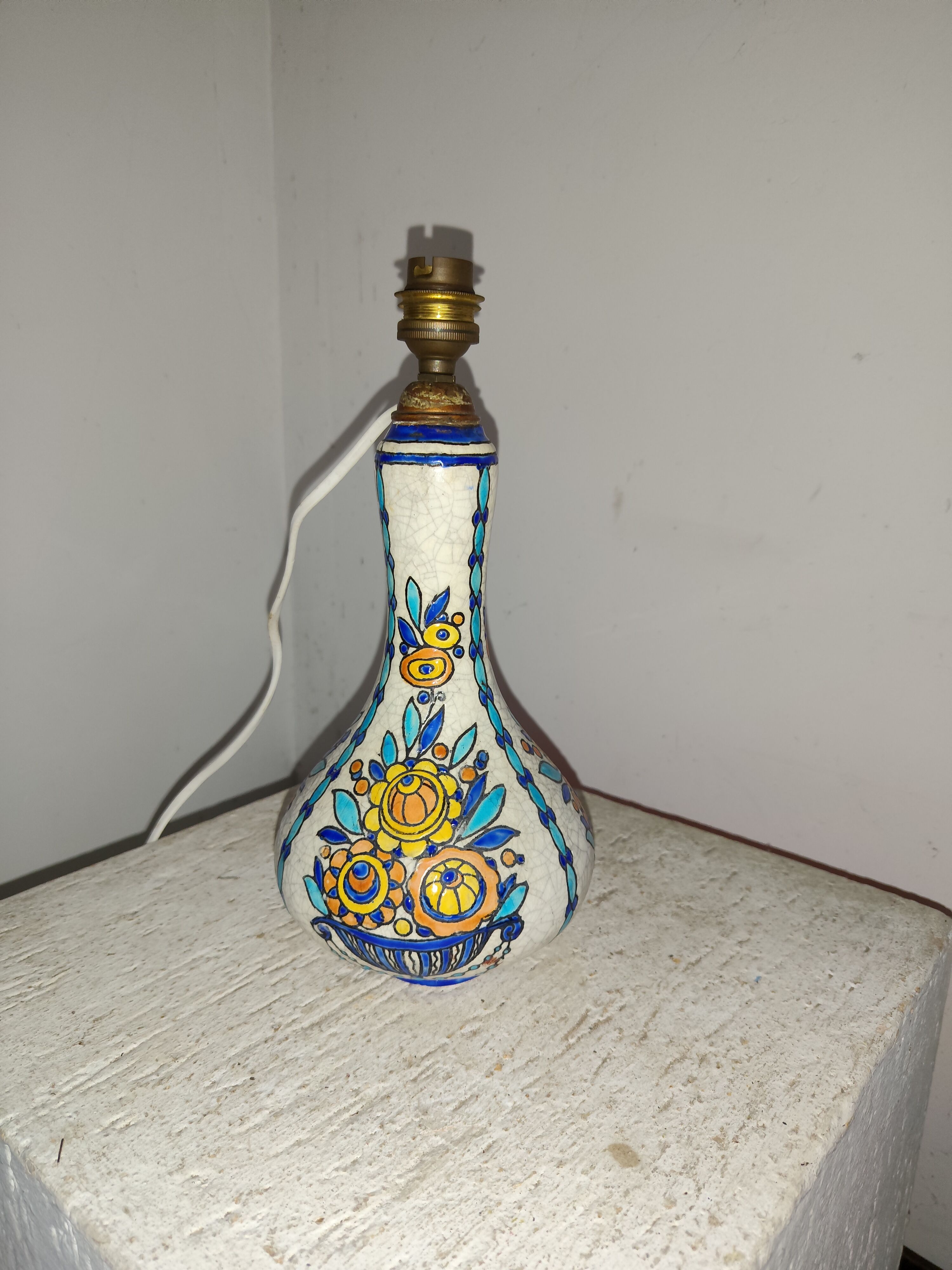 Art-deco lamp base Boch La Louvière Catteau