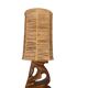 Vintage olive wood carved lamp 59cm