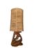 Vintage olive wood carved lamp 59cm