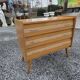 Vintage oak and cane commode from the 1960s.