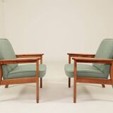 Pair de fauteuil le vert menthe l'année 1970