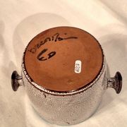 Cache-pot, Vase, Pot couvert, Vallauris motif « Aux Chardons » par E.Danie