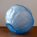 Molded glass vase marine décor 50s