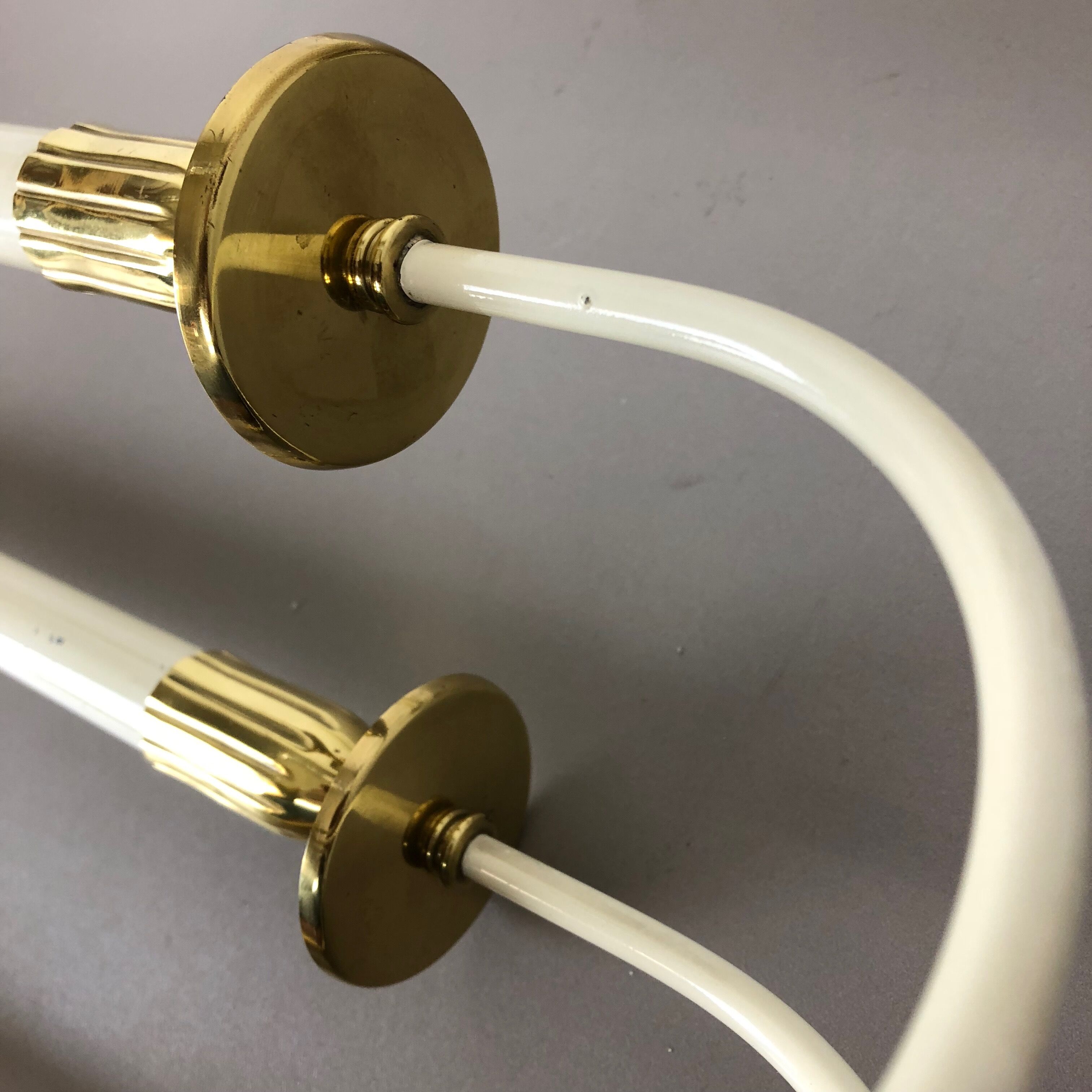 Set of 2 Original Brass Wall Lights Vereinigte Werkstätten München, Germany 1950