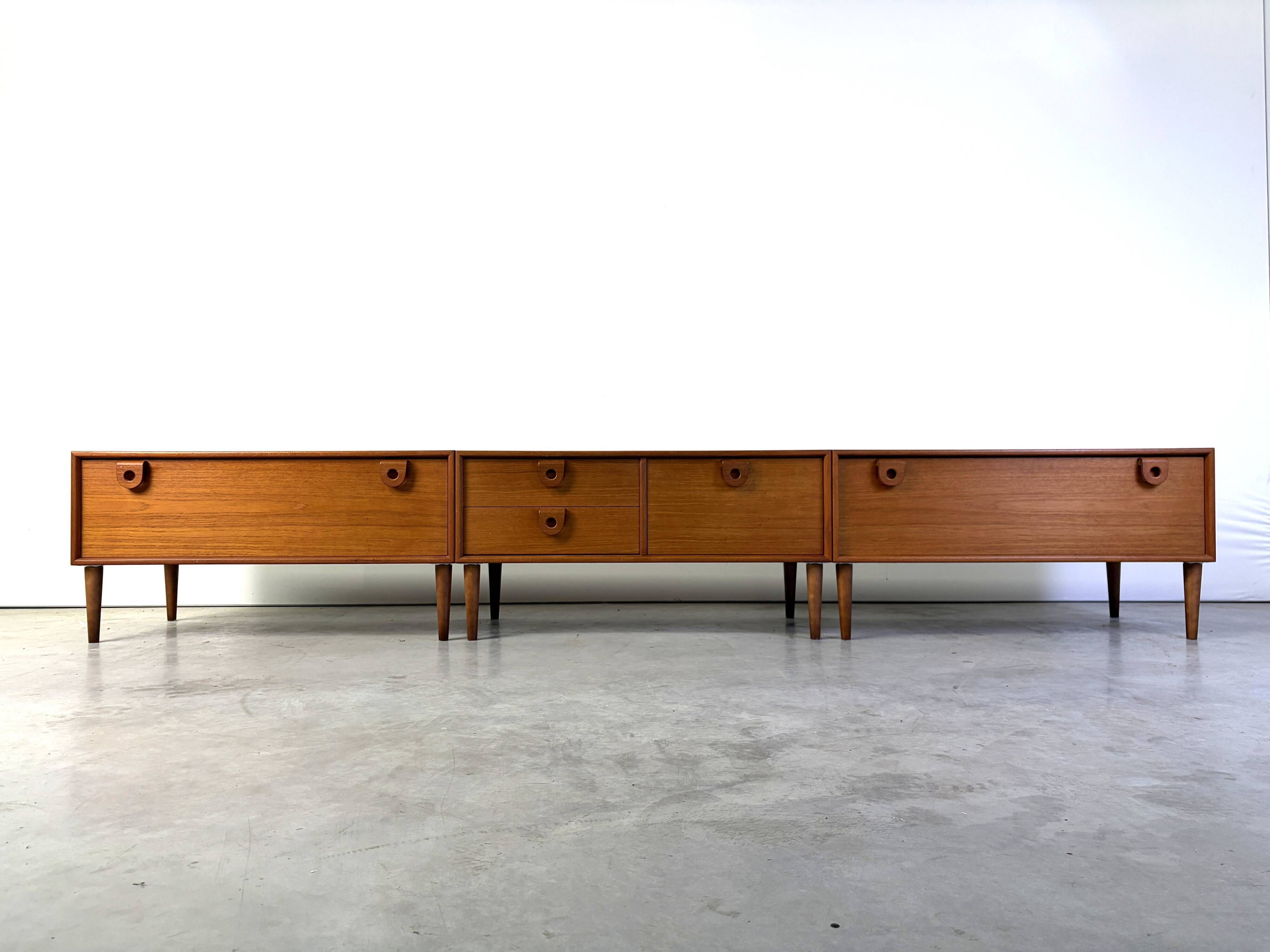 Large mid-century teak lowboard by RT Möbel, 1960s - Denmark
